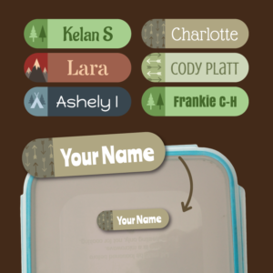 adventure personalised name stickers