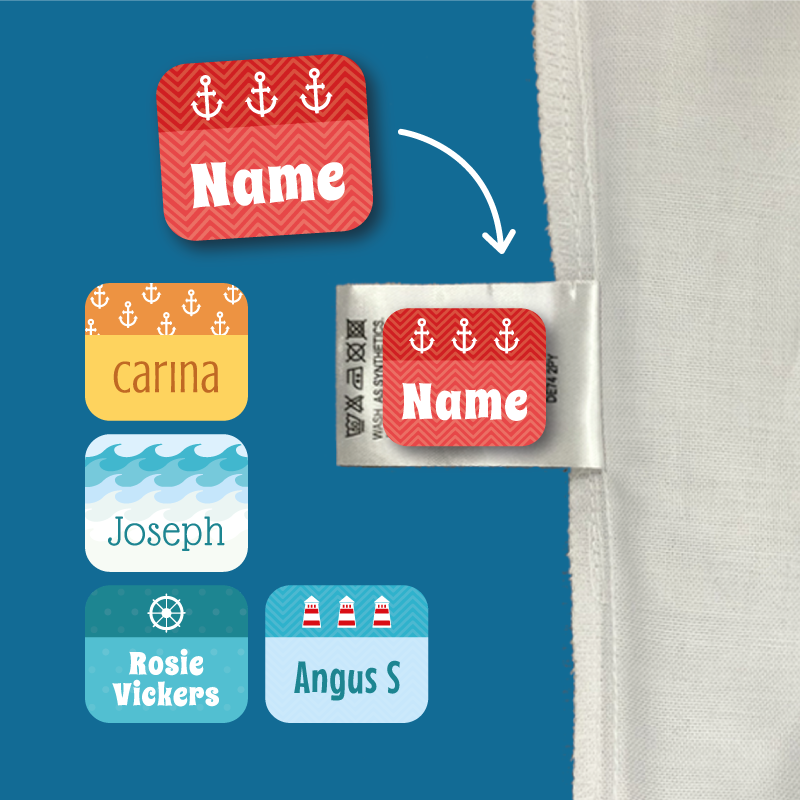 Stick On Nautical Clothing Name Labels