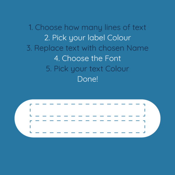Stick On Colour Label with 2 Lines of Text - Image 3