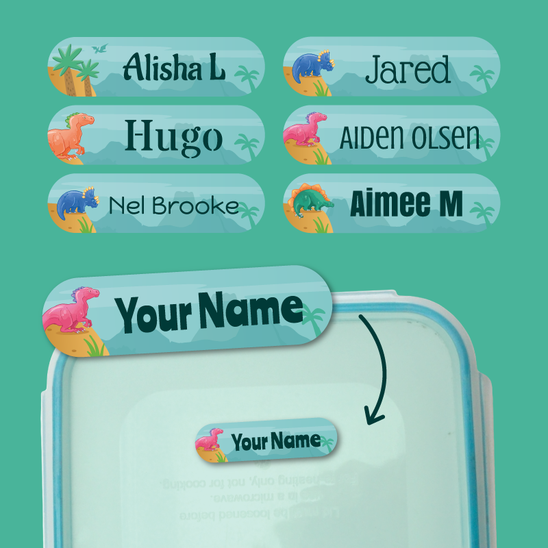 Deluxe Stick On Dinosaur Labels