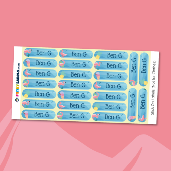Deluxe Stick On Flamingo Labels - Image 2