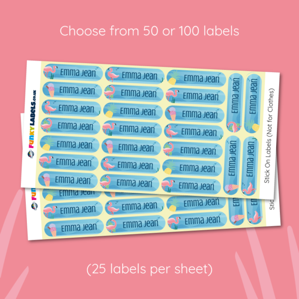 Deluxe Stick On Flamingo Labels - Image 4