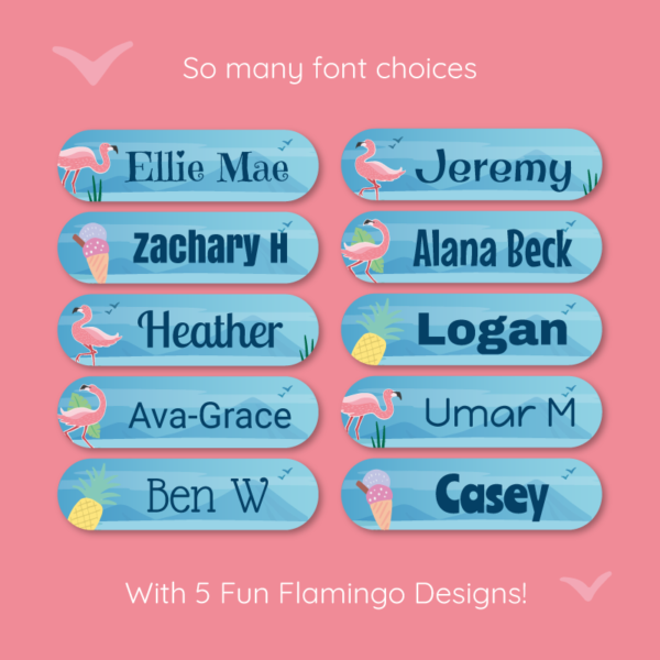 Deluxe Stick On Flamingo Labels - Image 3