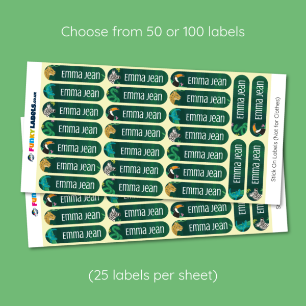 Deluxe Stick On Jungle Labels - Image 4