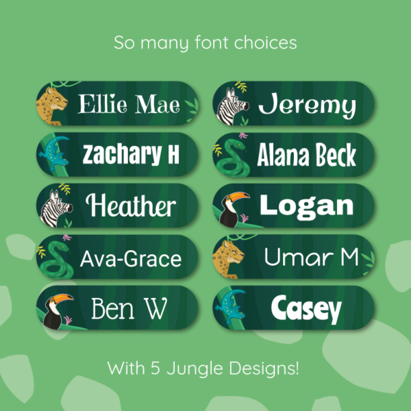 Deluxe Stick On Jungle Labels - Image 3