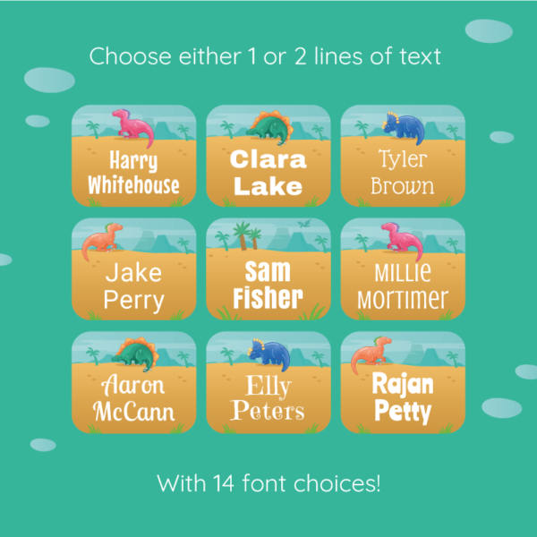 Deluxe Stick On Dinosaur Clothing Name Labels - Image 3