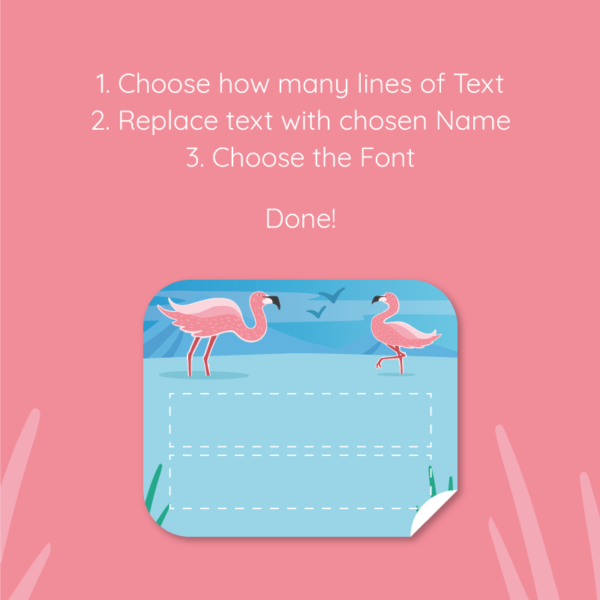 Deluxe Stick On Flamingo Clothing Name Labels - Image 5