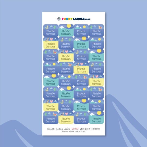 Deluxe Stick On Llama Clothing Name Labels - Image 2