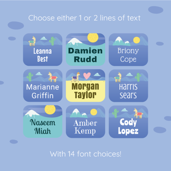 Deluxe Stick On Llama Clothing Name Labels - Image 3