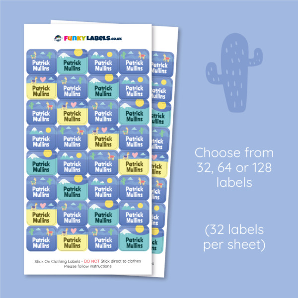 Deluxe Stick On Llama Clothing Name Labels - Image 4