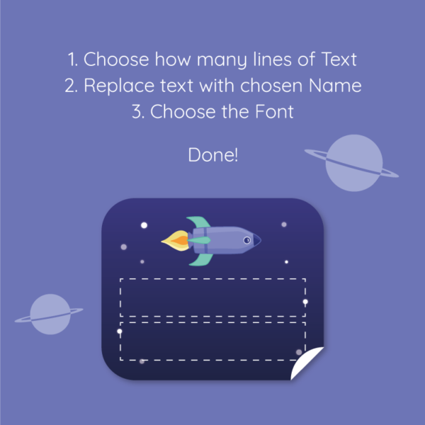 Deluxe Stick On Space Clothing Name Labels - Image 5