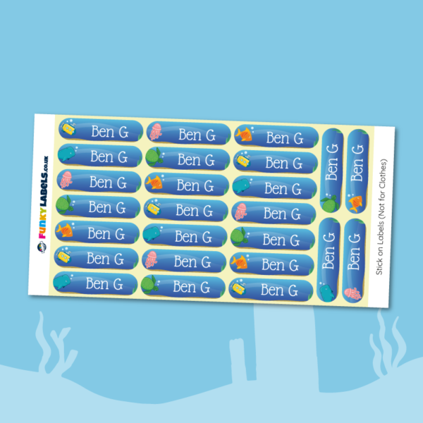 Deluxe Stick On Under The Sea Labels - Image 2