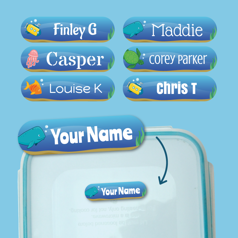 Deluxe Under the Sea Stick On Labels