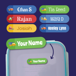 Digger Personalised Name Stickers