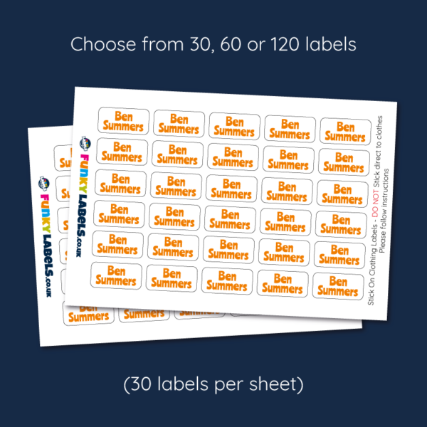 White Stick On Clothing Name Labels - Image 5
