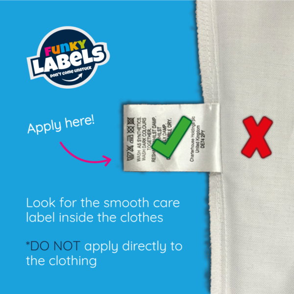 White Stick On Clothing Name Labels - Image 7