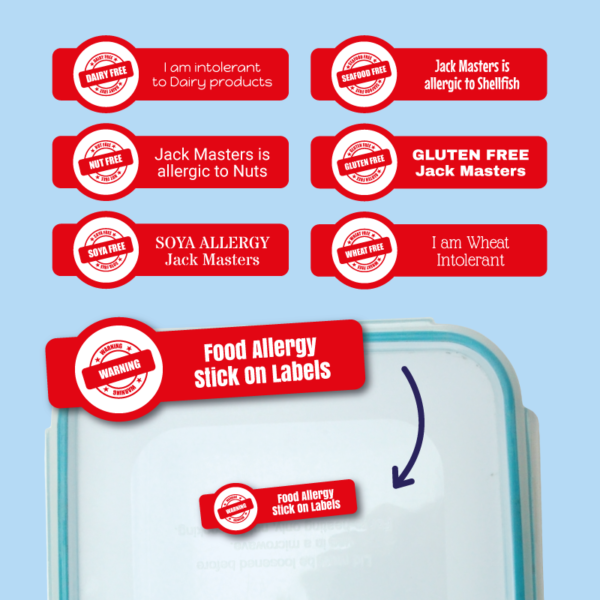Personalised Food Allergy Stickers