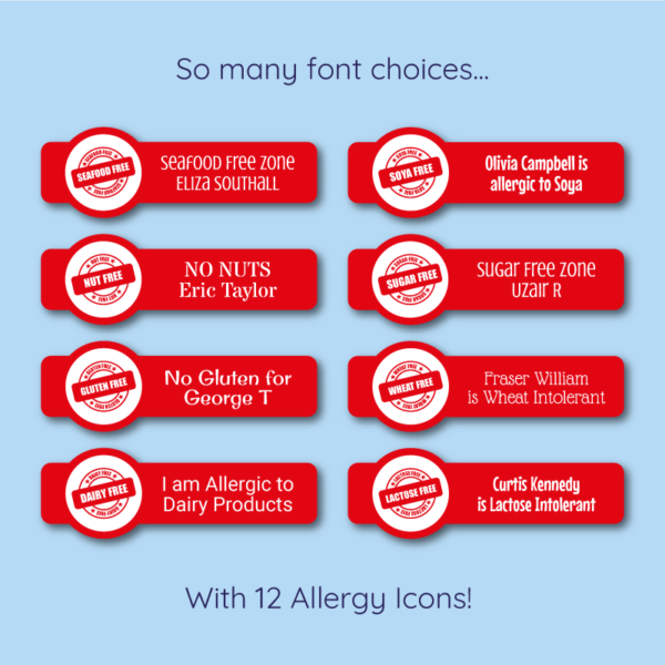 Personalised Food Allergy Stickers - Image 3