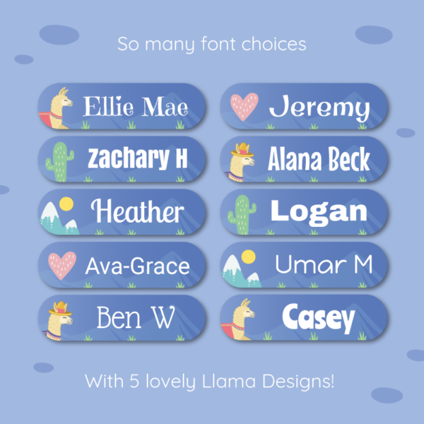 Deluxe Stick On Llama Labels - Image 3