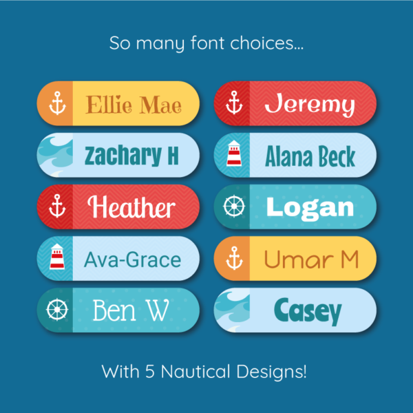Nautical Personalised Name Stickers - Image 2