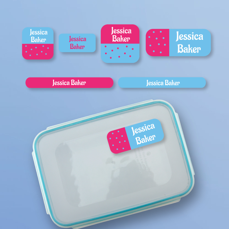 Personalised Stickers in Dot Design - Funky Labels