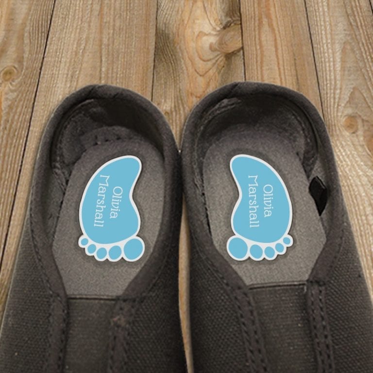 Feet Shaped personalised shoe labels