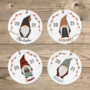 personalised Gnome Christmas decoration