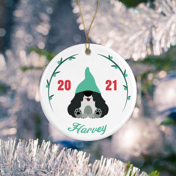 Personalised Gnome Christmas Decoration - Candy Cane Theme - Image 4