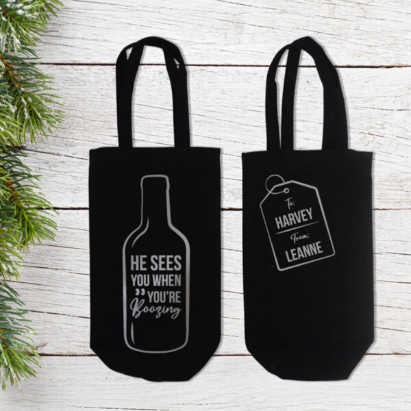 Personalised Christmas Bottle Bag - Image 4