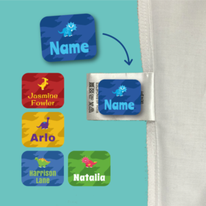 Stick On Dinosaur Clothing Name Labels