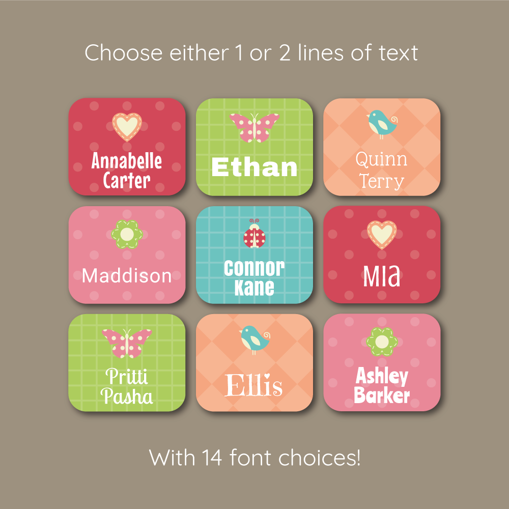 Stick On Shabby Chic Clothing Name Labels Funky Labels