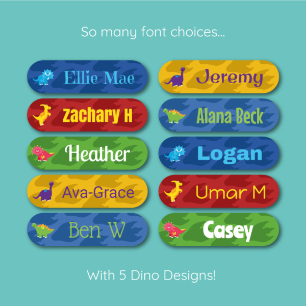 Personalised Stick On Dinosaur Labels - Image 2