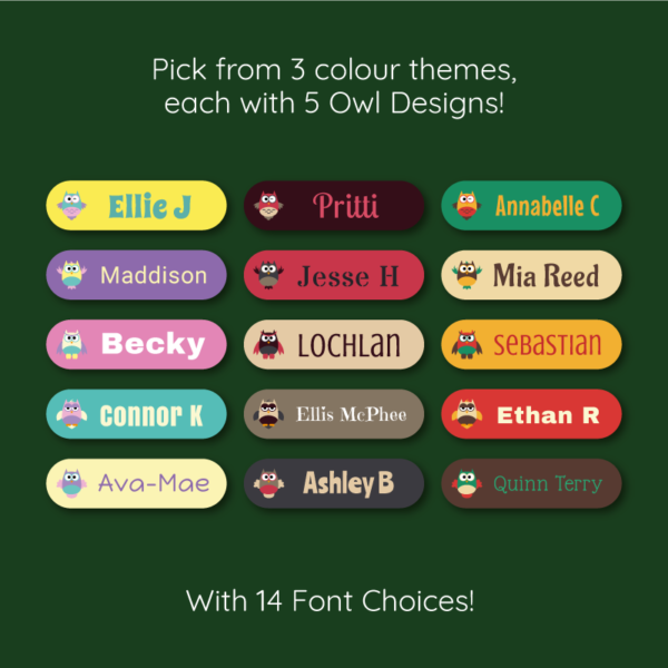 Personalised Stick On Owl Labels - Image 2