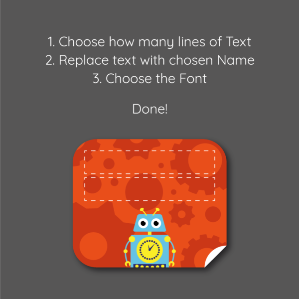 Stick On Robot Clothing Name Labels - Image 3