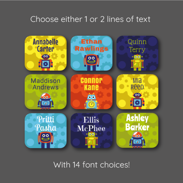 Stick On Robot Clothing Name Labels - Image 2