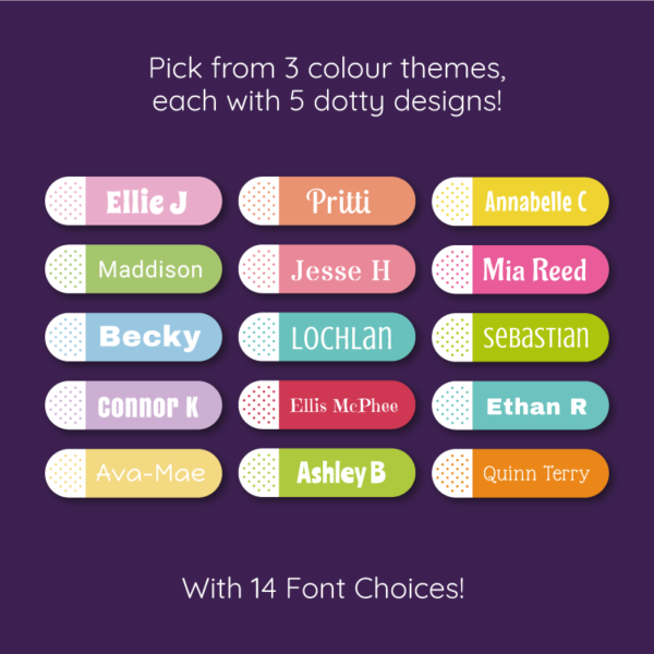 Personalised Stick On Dotty Labels - Image 2