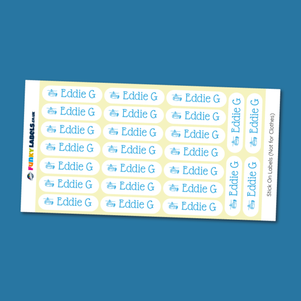 Stick On White Personalised Labels with Icon - Image 4