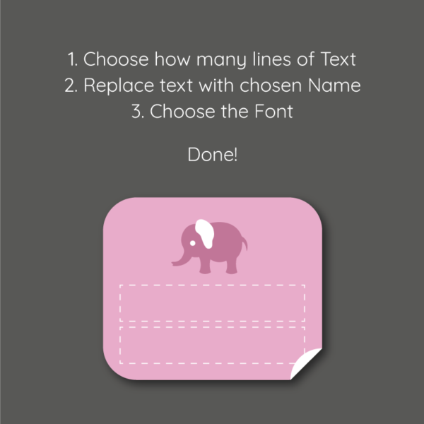 Baby Elephant Name Stickers for Clothes - Image 3