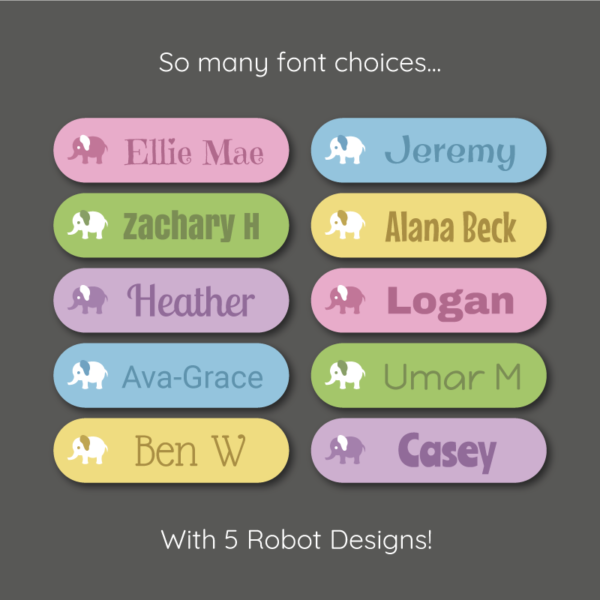 Personalised Stick On Baby Elephant Labels - Image 2
