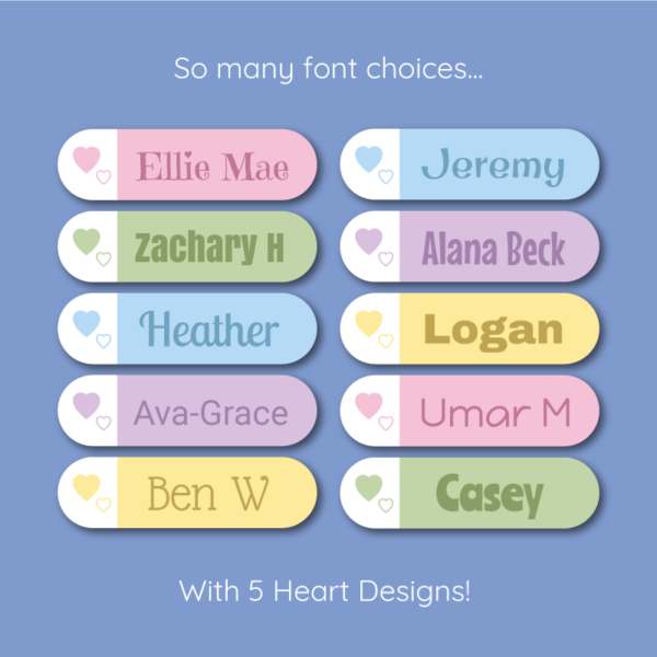Personalised Stick On Heart Labels - Image 2