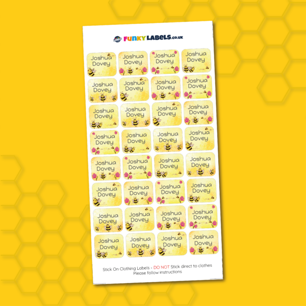 Stick On Bee Clothing Name Labels - Image 3