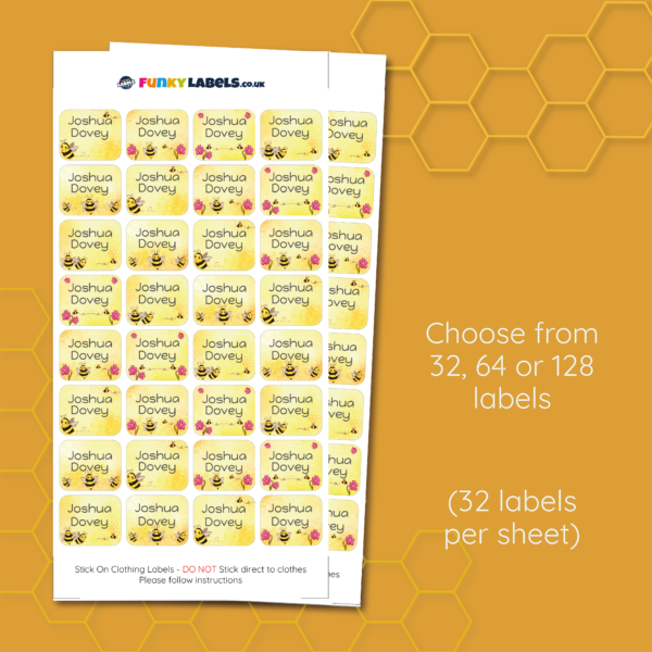 Stick On Bee Clothing Name Labels - Image 4