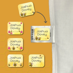 Stick On Bee Clothing Name Labels