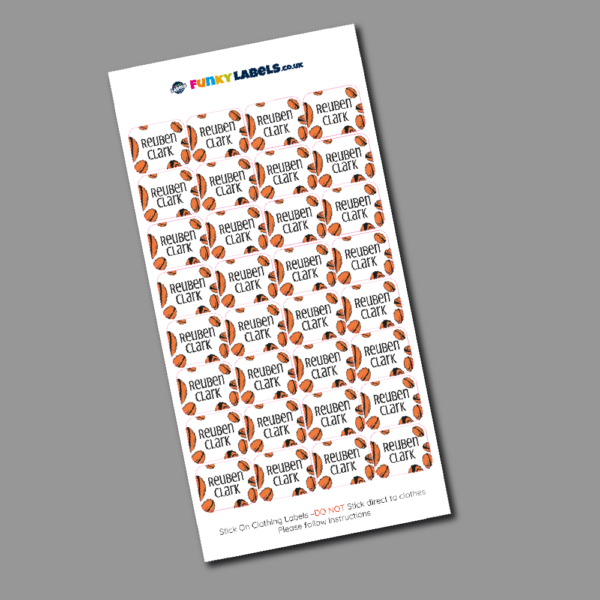 Stick On Rugby Clothing Labels - Image 3