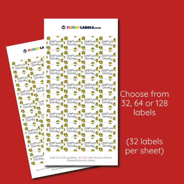 Stick On Team Football Clothing Labels - Image 6