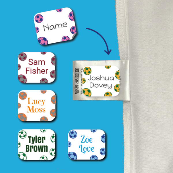 Stick On Team Football Clothing Labels